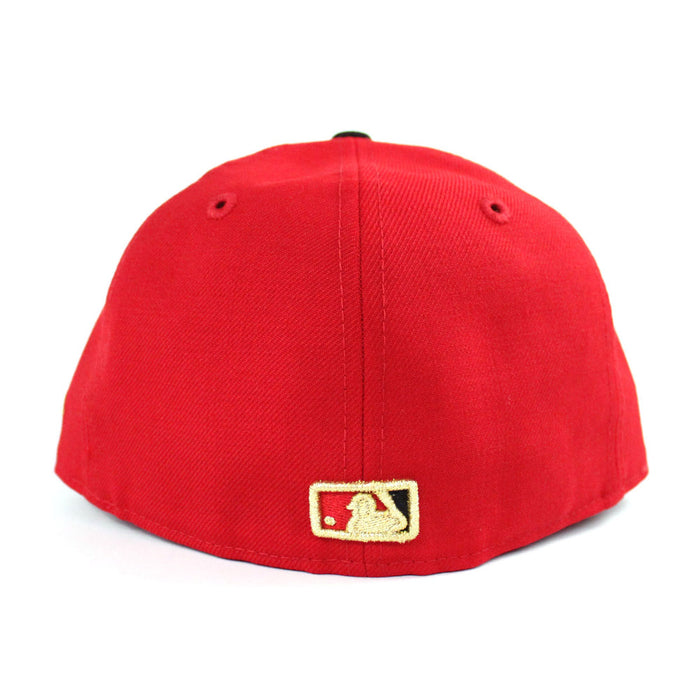 Milwaukee Brewers New Era 59Fifty Fitted Hat (Red Black Gold Gray Under Brim)
