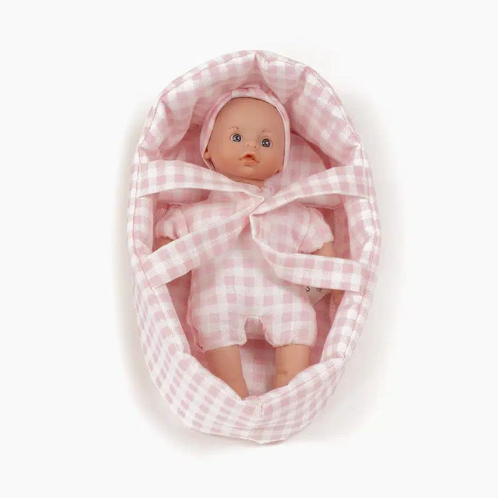 Baby Doll in Pink Bassinet Toy