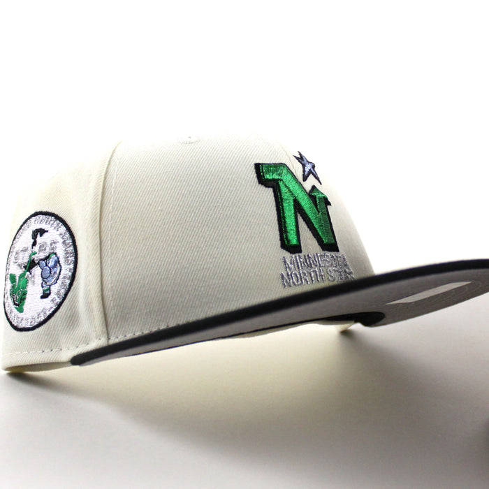 Minnesota North Stars 25 Years New Era 59Fifty Fitted Hat (Chrome White Black Gray Under brim)