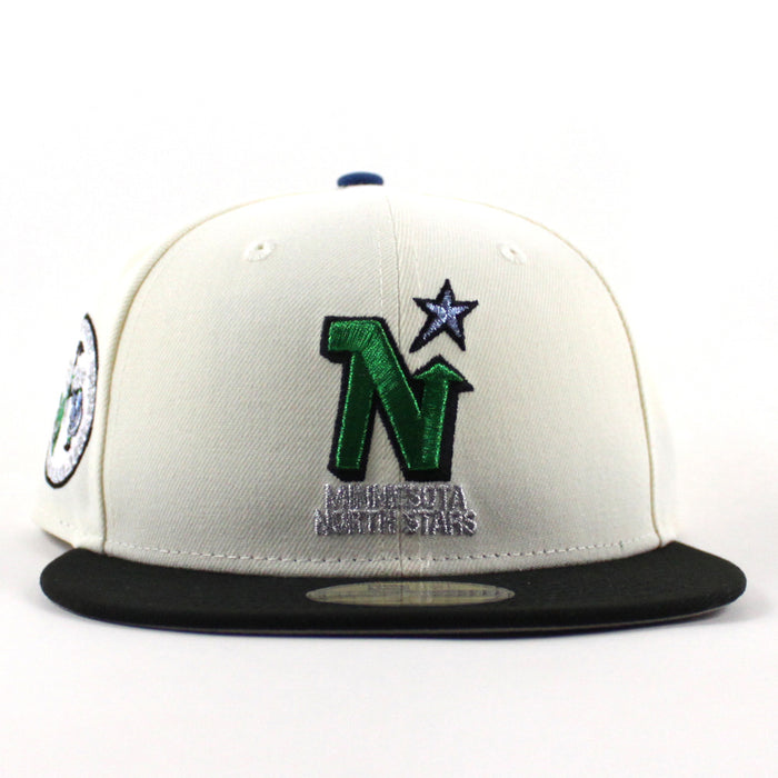 Minnesota North Stars 25 Years New Era 59Fifty Fitted Hat (Chrome White Black Gray Under brim)
