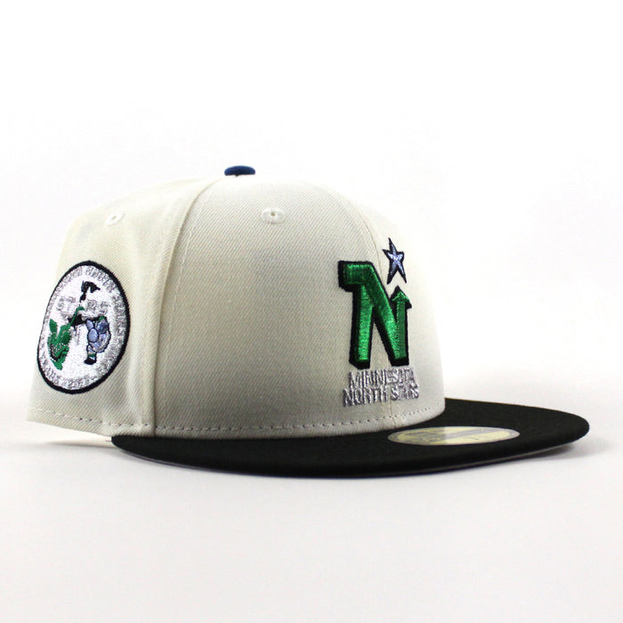 Minnesota North Stars 25 Years New Era 59Fifty Fitted Hat (Chrome White Black Gray Under brim)