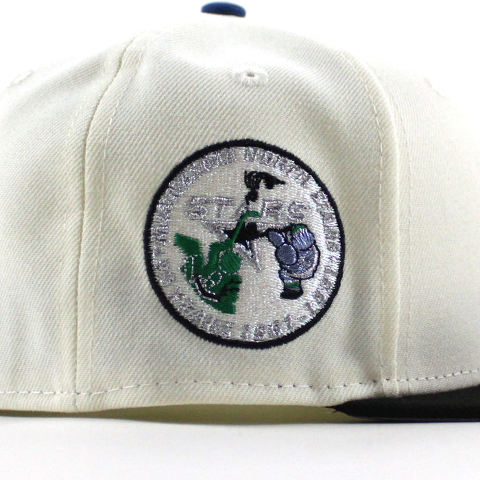 Minnesota North Stars 25 Years New Era 59Fifty Fitted Hat (Chrome White Black Gray Under brim)