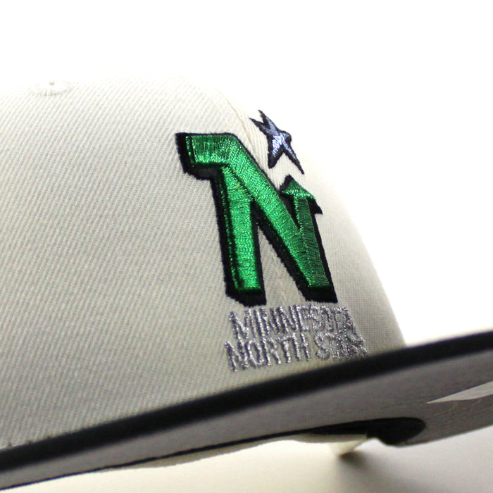 Minnesota North Stars 25 Years New Era 59Fifty Fitted Hat (Chrome White Black Gray Under brim)