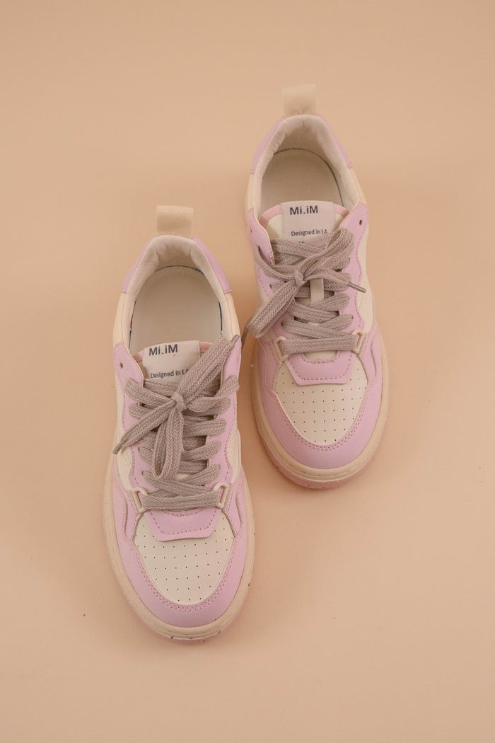 90s Inspired Court Sneakers for Women- Blush Pink Women's Sneakers- Designer Inspired Pink Tennis Shoes