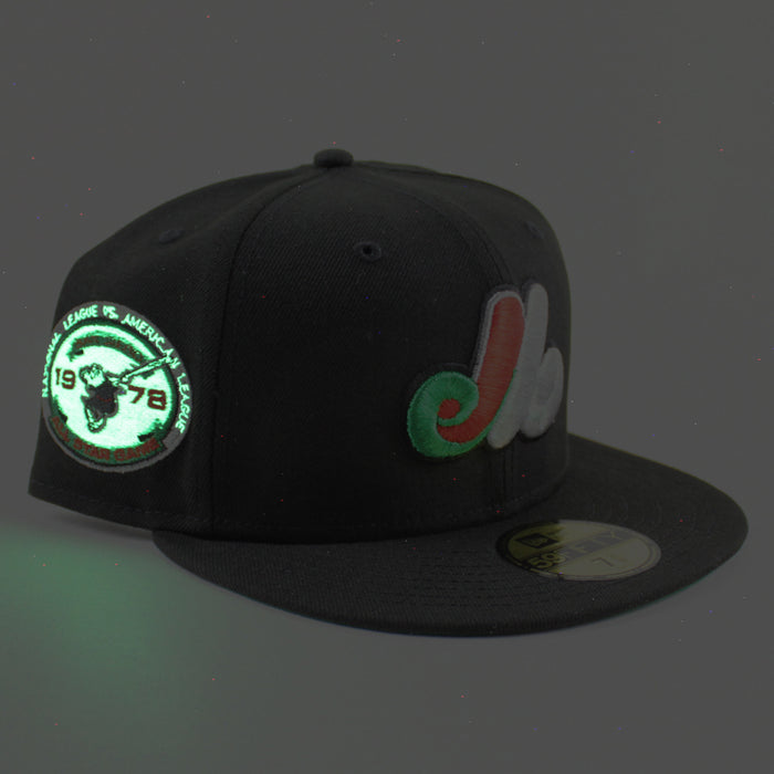 Montreal Expos 1978 All Star Game New Era Fitted 59Fifty Hat (Black Green Underbrim)