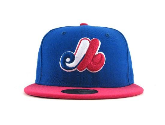 Montreal Expos 59FIFTY New Era Fitted Hat (BLUE AZURE BRIGHT ROSE)