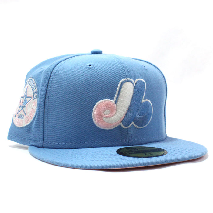 Montreal Expos All Star Game 1982 New Era Fitted 59Fifty Hat (Blue Pink Under Brim)