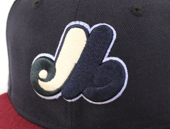 Montreal Expos New Era 59Fifty Fitted Hat (Navy Maroon Gray Under Brim)