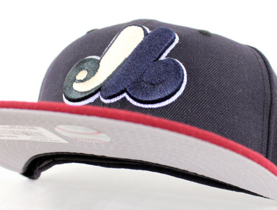 Montreal Expos New Era 59Fifty Fitted Hat (Navy Maroon Gray Under Brim)