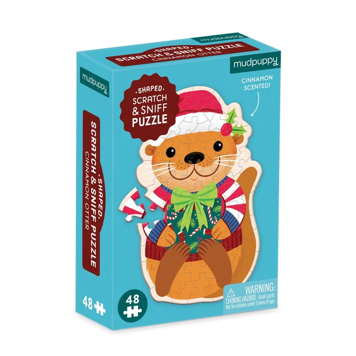 Mudpuppy Scratch & Sniff 48 Piece Mini Puzzle: Cinnamon Otter