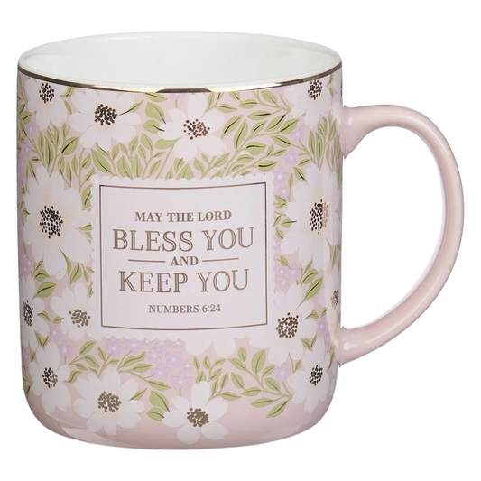 Mug Pink Blossom the Lord Bless You and Keep You Num. 6:24