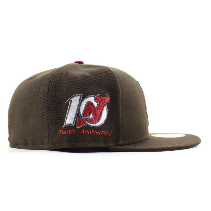 New Jersey Devils 10th Anniversary New Era 59Fifty Fitted Hat (Walnut Gray Under Brim)