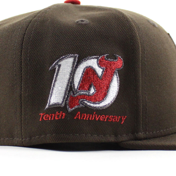 New Jersey Devils 10th Anniversary New Era 59Fifty Fitted Hat (Walnut Gray Under Brim)