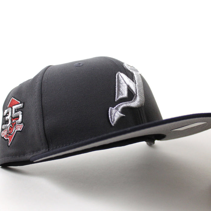 New Jersey Devils 35 Years New Era 59Fifty Fitted Hat (Graphite Gray Navy Under Brim)