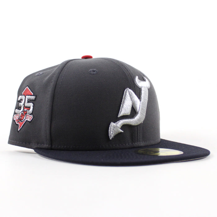 New Jersey Devils 35 Years New Era 59Fifty Fitted Hat (Graphite Gray Navy Under Brim)