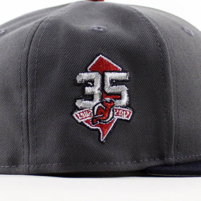 New Jersey Devils 35 Years New Era 59Fifty Fitted Hat (Graphite Gray Navy Under Brim)