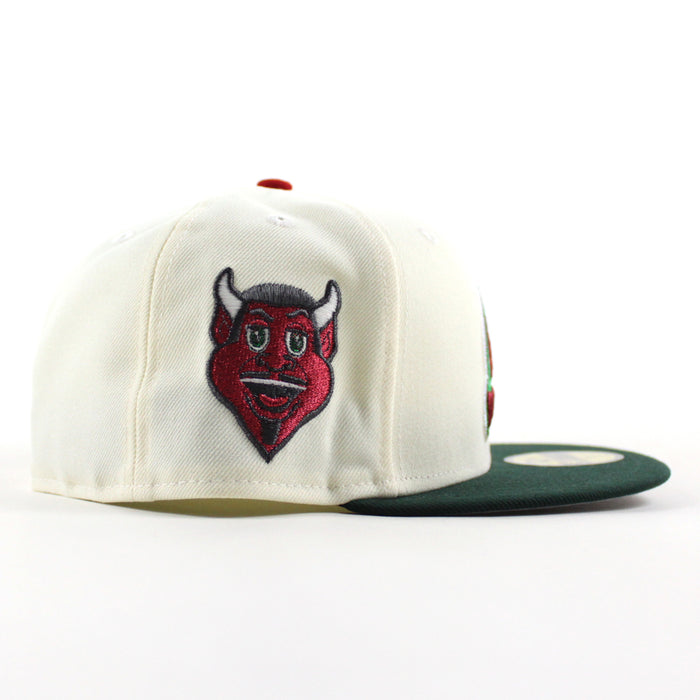New Jersey Devils Devil Patch New Era 59Fifty Fitted Hat (Chrome White Dark Green Gray Under Brim)
