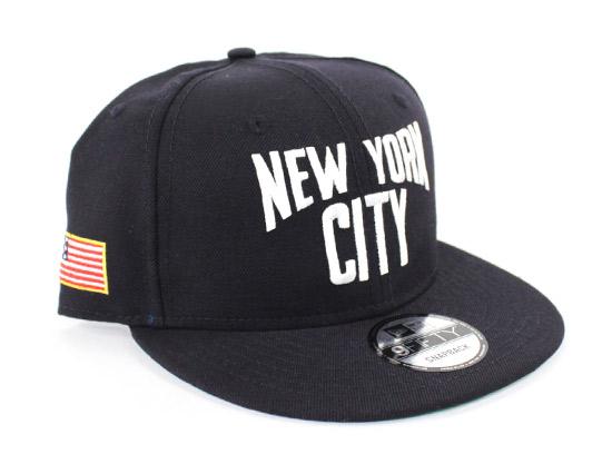 New York City 9Fifty New Era Snapback Hat (USA Flag Navy Green Under Brim)