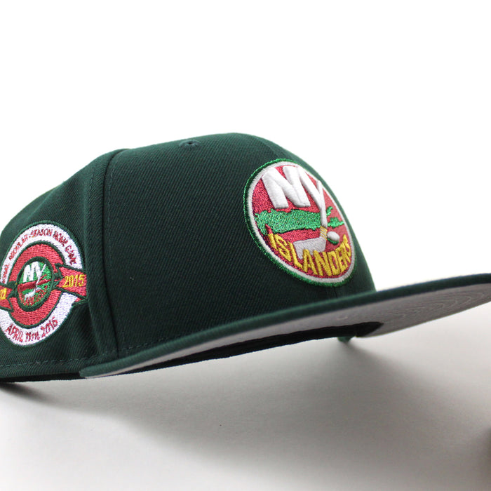 New York Islanders 1972-2015 Patch New Era 59Fifty Fitted Hat (Dark Green Gray Under Brim)
