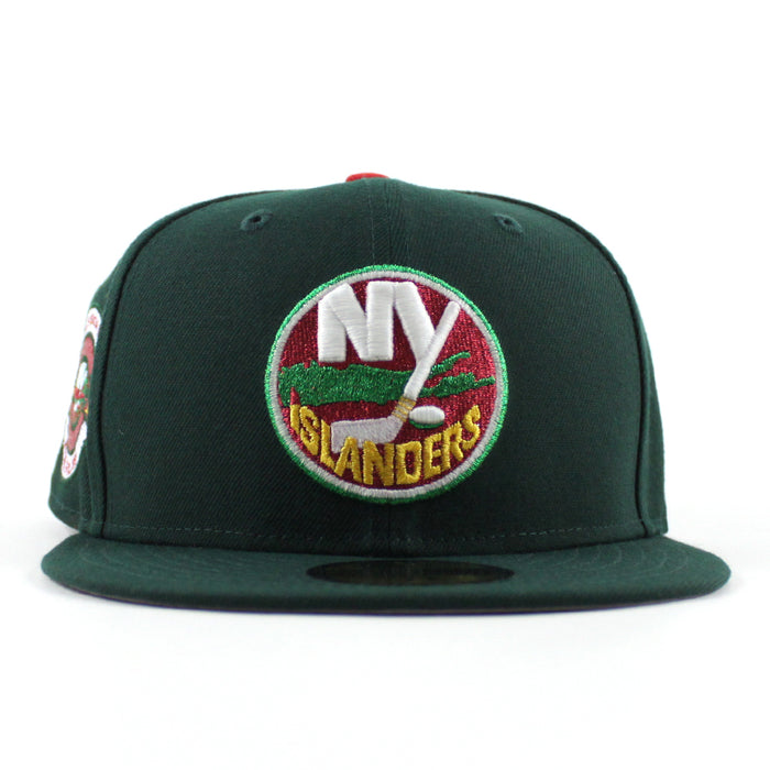 New York Islanders 1972-2015 Patch New Era 59Fifty Fitted Hat (Dark Green Gray Under Brim)