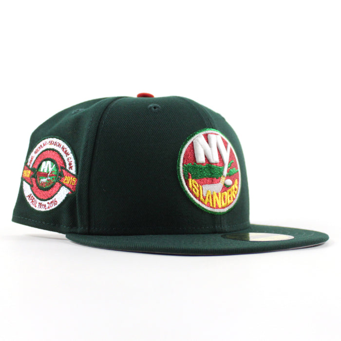 New York Islanders 1972-2015 Patch New Era 59Fifty Fitted Hat (Dark Green Gray Under Brim)