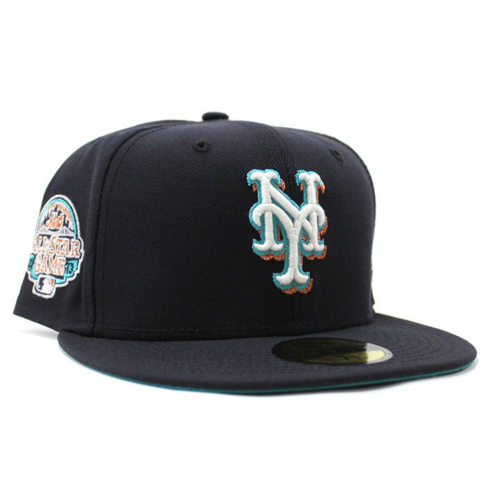 New York Mets 2013 All-Star Game 59Fifty New Era Fitted Hat (Glow in the Dark Navy Turquoise Under Brim)