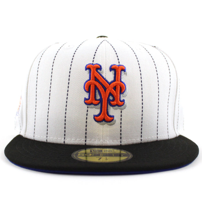 New York Mets 2013 All-Star Game New Era 59Fifty Fitted Hat (White Pinstripes Black Blue Under Brim)