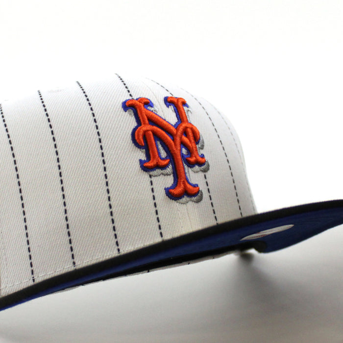 New York Mets 2013 All-Star Game New Era 59Fifty Fitted Hat (White Pinstripes Black Blue Under Brim)