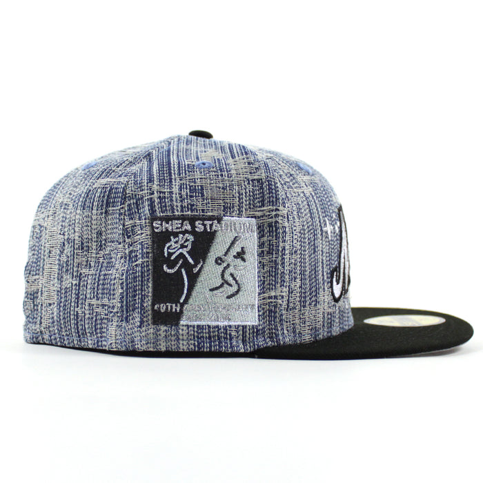 New York Mets Shea Stadium New Era 59Fifty Fitted Hat (Denim Black Gray Under Brim)