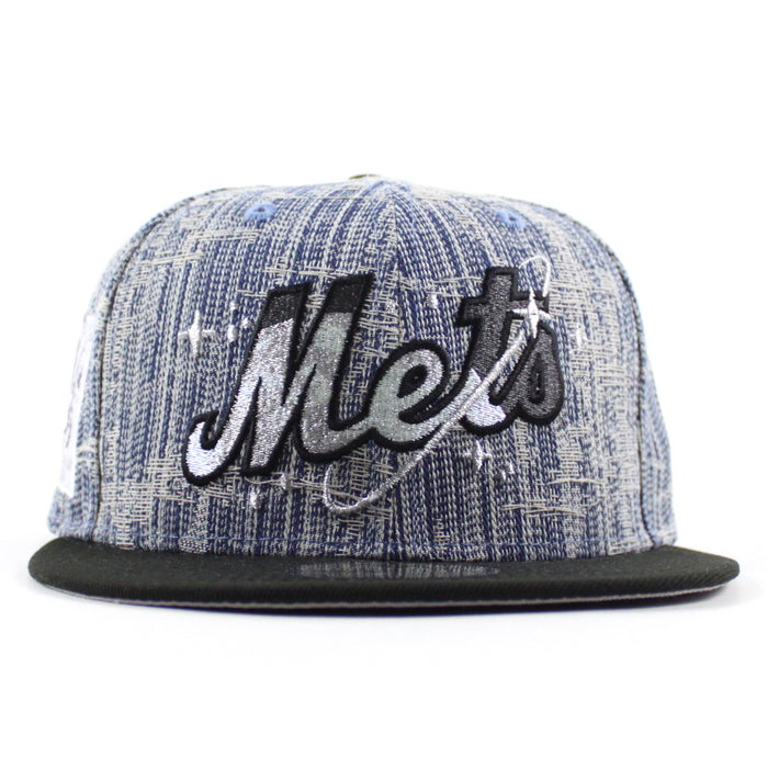 New York Mets Shea Stadium New Era 59Fifty Fitted Hat (Denim Black Gray Under Brim)