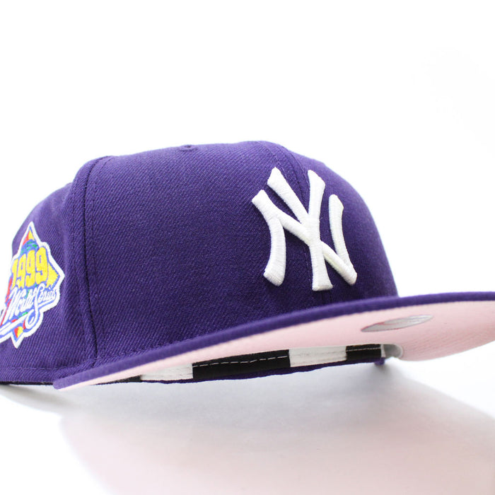 New York Yankees 1999 World Series New Era 59Fifty Fitted Hat (Purple Pink Under Brim)