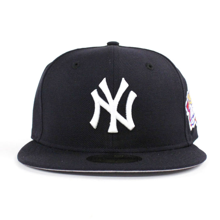 New York Yankees 1999 World Series Patch New Era Fitted 59Fifty Hats (Navy Gray Under Brim)