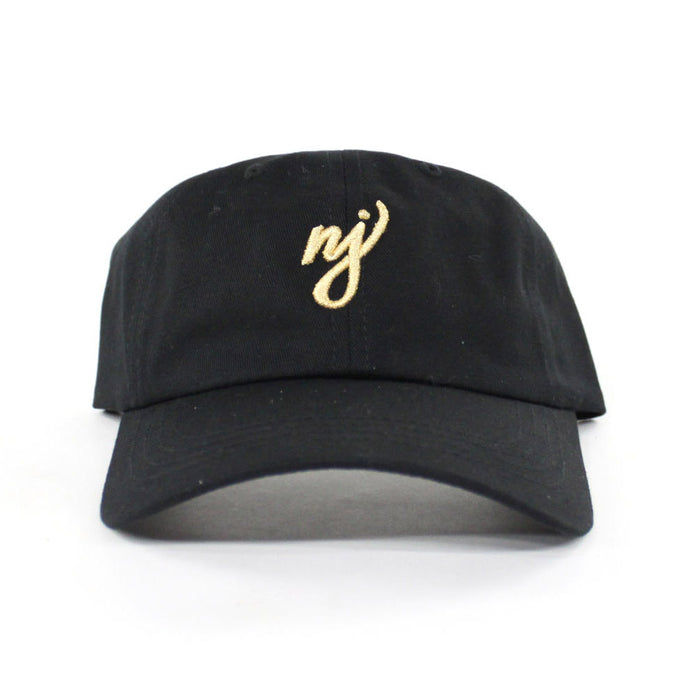 NJ Dad Hat (Black Metallic Gold)