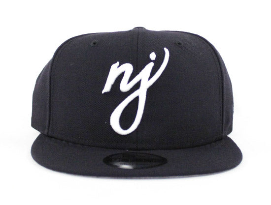 NJ Script  9Fifty Snapback Hat (Navy WHITE GRAY UNDER BRIM)