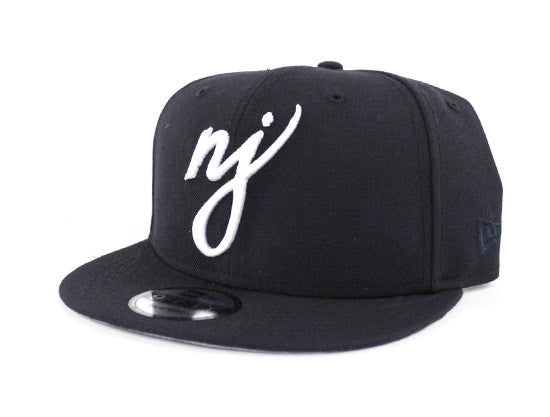 NJ Script  9Fifty Snapback Hat (Navy WHITE GRAY UNDER BRIM)
