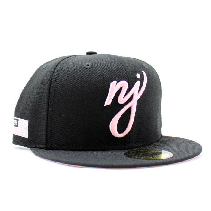 NJ Script New Era 59Fifty Fitted Hat (Black Pink Under Brim)