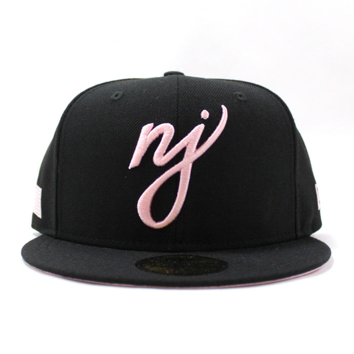NJ Script New Era 59Fifty Fitted Hat (Black Pink Under Brim)