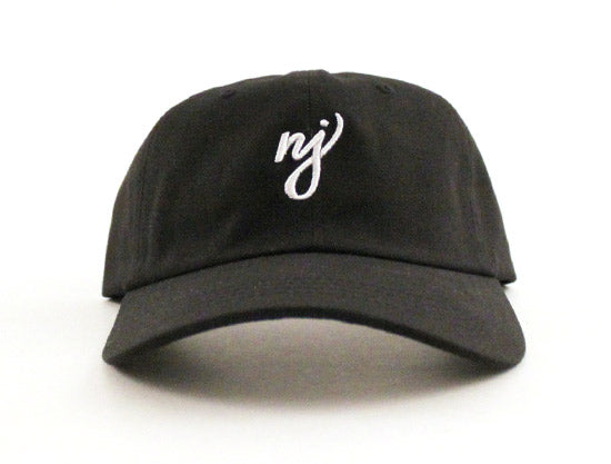 NJ Unconstructed Baseball Adjustable Dad Hat (Black)