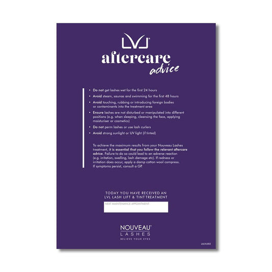 Nouveau Lashes | LVL Aftercare Cards
