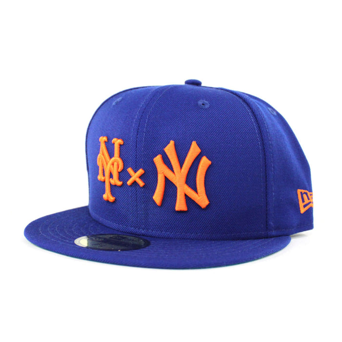 NY Mets x NY Yankees Duel New Era 59Fifty Fitted Hat (Mets Color Green Under Brim)