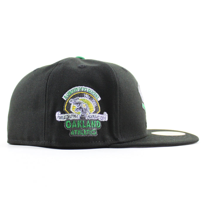 Oakland Athletics A Century of As Baseball New Era 59Fifty Fitted Hat (Black Gray Under Brim)