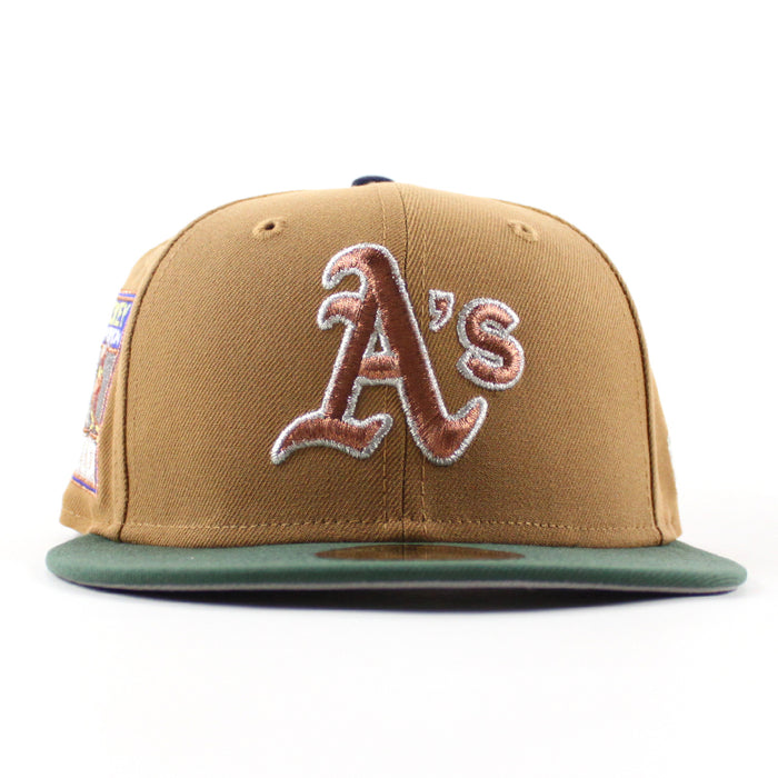 Oakland Athletics Ricky Henderson New Era 59Fifty Fitted Hat (Bronze Cilantro Green Gray Under Brim)