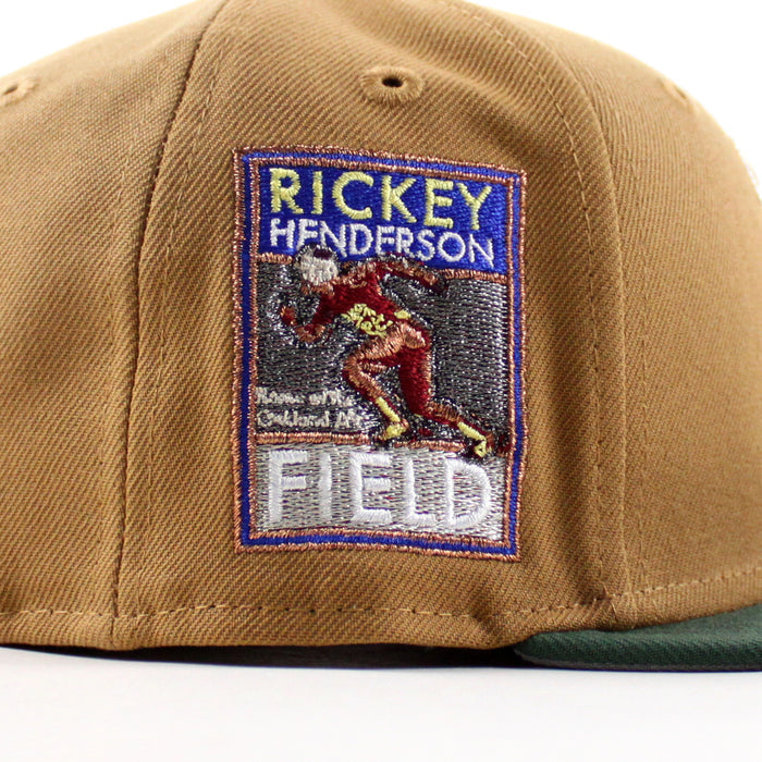 Oakland Athletics Ricky Henderson New Era 59Fifty Fitted Hat (Bronze Cilantro Green Gray Under Brim)