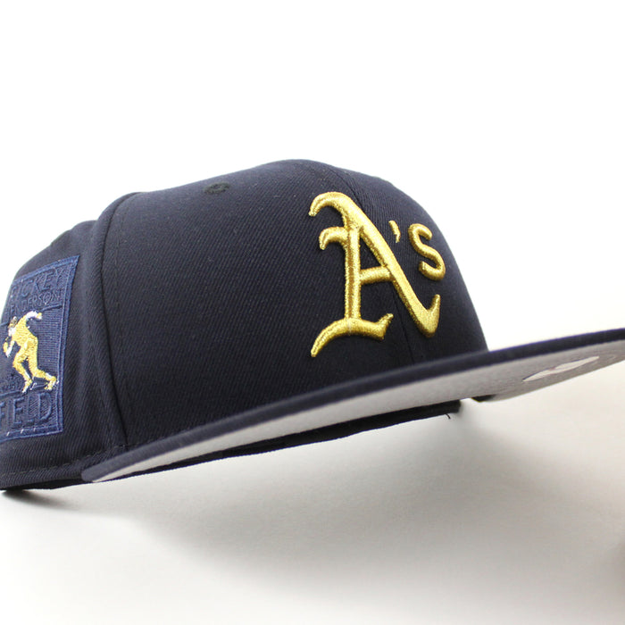 Oakland Athletics Ricky Henderson New Era 59Fifty Fitted Hat (Navy Gray Under Brim)