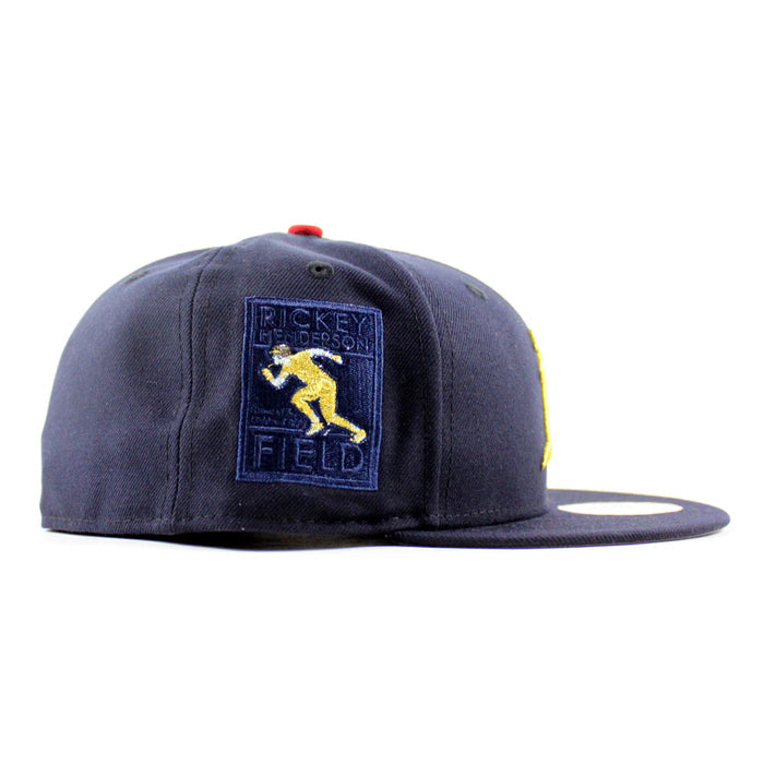 Oakland Athletics Ricky Henderson New Era 59Fifty Fitted Hat (Navy Gray Under Brim)