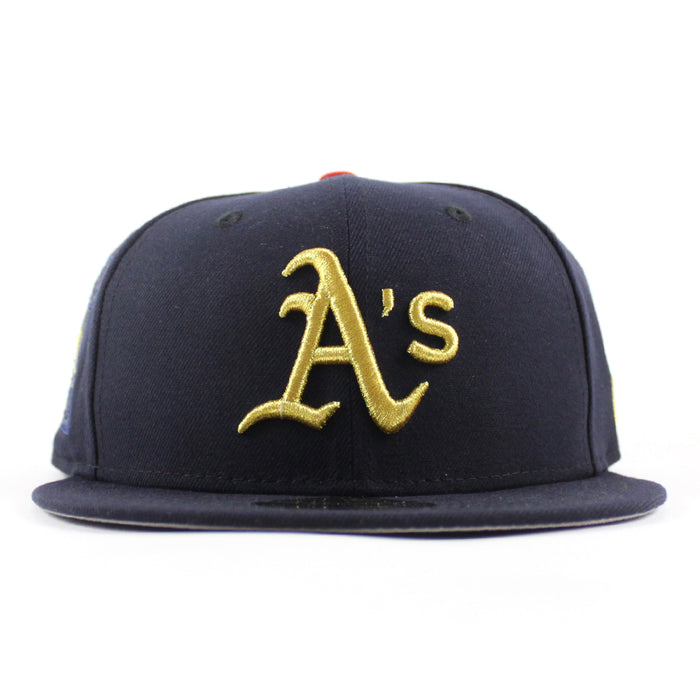 Oakland Athletics Ricky Henderson New Era 59Fifty Fitted Hat (Navy Gray Under Brim)