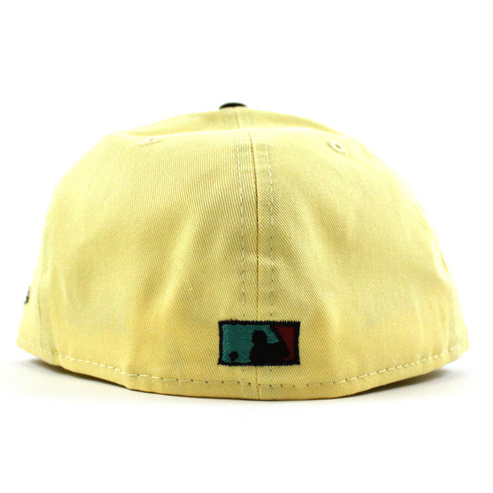Oakland Athletics SWINGIN AS New Era 59Fifty Fitted Hat (SOFT YELLOW BLACK PINOT RED Under Brim)