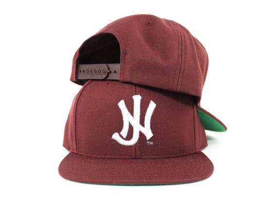 Old School NJ Snapback Hats (Maroon Gray Logo)
