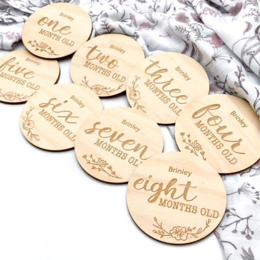 Go-For-Zero-Australia-One-Chew-Three-Australia-Monthly-Milestones-Set-Engraved