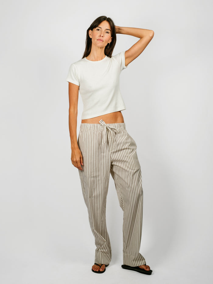 Organic Poplin Striped Sleepwear Pant